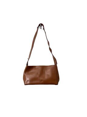 Didier Lamarthe Womens Cognac Brown Leather Shoulder Bag Purse